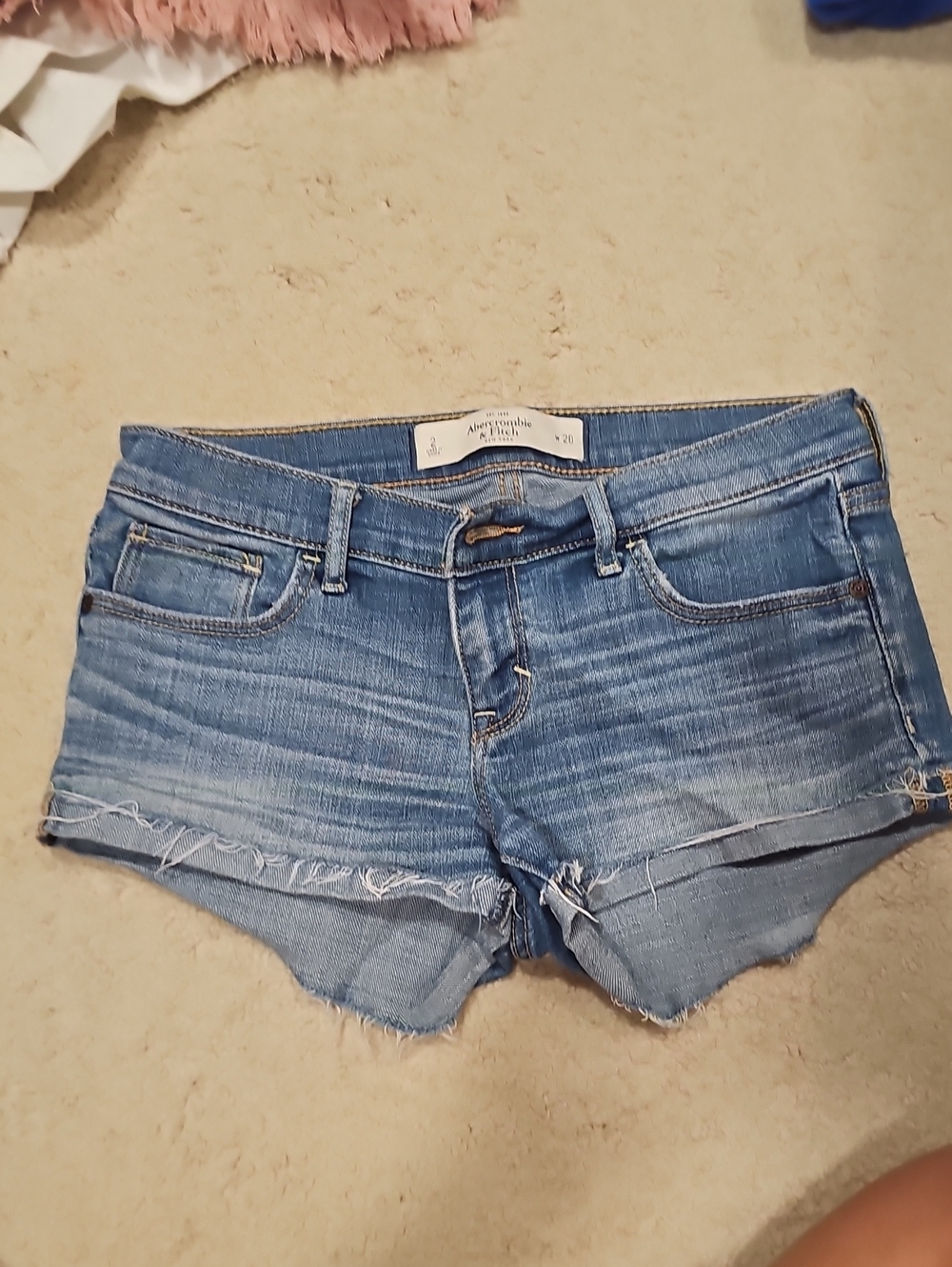 Abercrombie & Fitch Blue Denim Frayed Cutoff Shorts